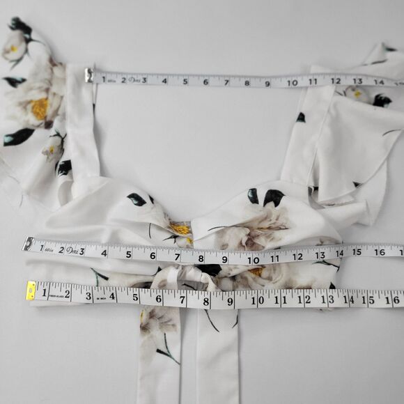 L'ATISTE by Amy off the shoulder white floral crop top size small - Picture 5 of 5